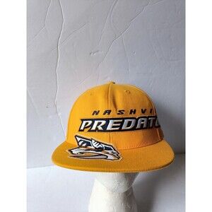 NHL Nashville Predators Flat Bill Hat Yellow Embroidered 6 7/8-7 1/4 Flex Stetch